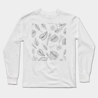 Color In Tropical Leaves Long Sleeve T-Shirt